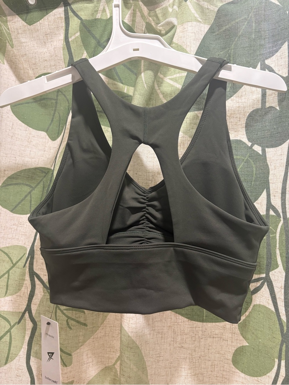 Primark Olive Ruched Racerback Sports Bra - Picture 4 of 4